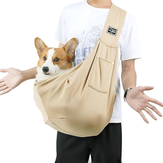 Pet Dog Sling Carrier Bag - Small Dog Purse Cat Puppy Dogs Front Carrier, Chest Carrying Pouch Bags for Pet Traveling and Out Going (Fit for 0-14 lbs)