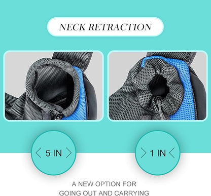 Pet Dog Sling Carrier, Up to 15lb, Breathable Mesh Adjustable Puppy Sling Carrier Hand Free for Small Dog Cat Rabbit, L, Sky Blue