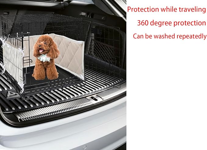 Apricot Dog Crate Training Pads - Tail Protector Bumpers, 36"X24"X10"