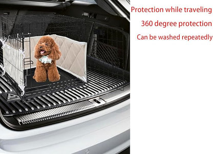 Dog Crate Bumpers With Ties - Apricot Training Pads, Safe and Comfortable Crate, Tail Protector (Bumper Only, Crate Not Included) 42"X28"X10"