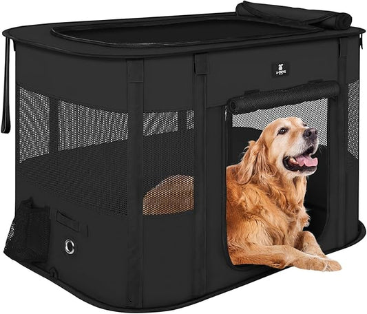 X-ZONE PET Dog Playpen, Puppy Cat Play Pen Portable Foldable Indoor/Outdoor Tent Crate Cage, Portable Pet Crate Large Size Black 45"