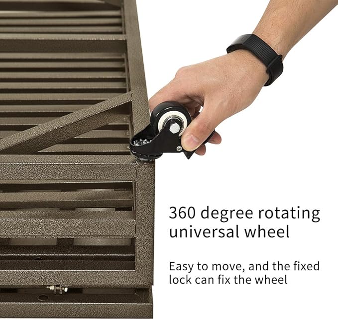 SMONTER Heavy Duty Dog Crate Strong Metal Pet Kennel Playpen with Two Prevent Escape Lock, Large Dogs Cage with Wheels, Y Shape, Brown (Strengthen-38INCH, Brown)