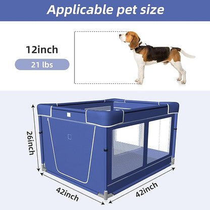 42 × 42 Inch Puppy PlayPen, Dog Playpen with Mat for Puppies, Small and Medium Dogs, Pet PlayPen for Outdoors & Indoors