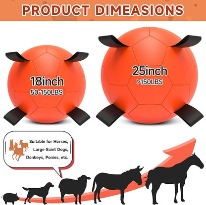 QDAN Herding Ball for Dogs, 25 inch Dog Balls, Giant Dog Toys Horse Toy, Dog Herding Ball for Australian Shepherd, Orange