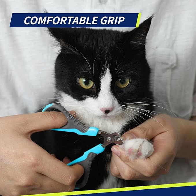 WePet Pet Nail Clippers U07.1, Professional Claw Trimmer, Bended Scissor Special for Cats, Kittens, Dogs, Puppies, Small Animals, Grey/Maya Blue