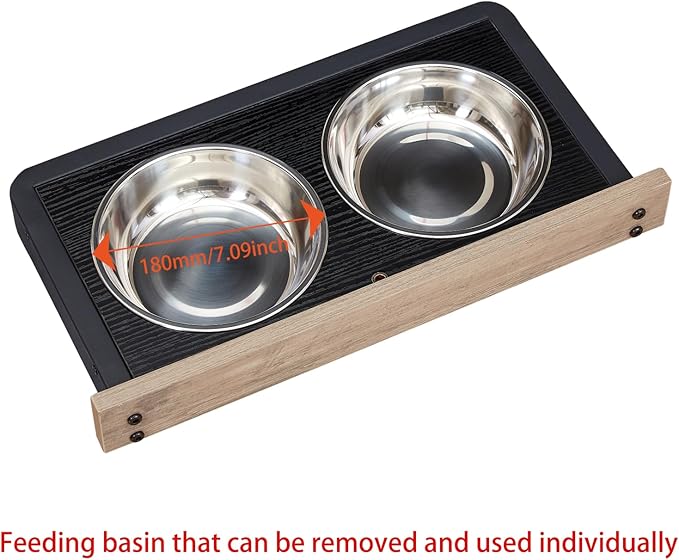 Dog Crate Furniture, Dog House Indoor with Feeding Bowl and Wheels, Wood Dog Crate Dog Kennels Decorative Dog Crate for Small Medium Dogs Grey 38.58" W x 25.2" D x 27.17" H One Size