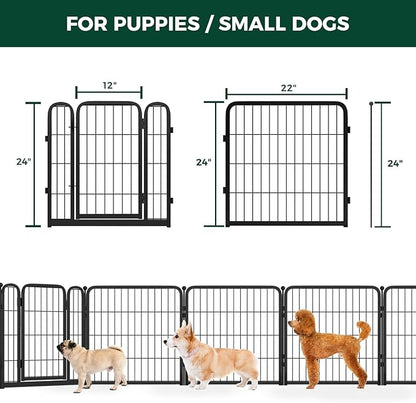 FXW Homeplus Dog Playpen for Indoor Use - Stress-Free and Safe Play, Heavy Duty 24 Inch 4 Panels Dog Pen for Puppies and Small Dogs, Black│Patented