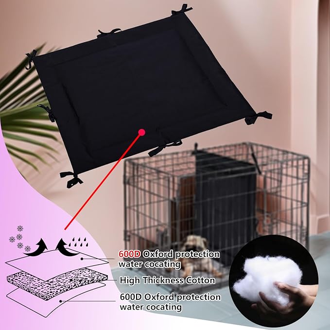 Waterproof PU Dog Crate Divider Panel – Durable Leather Dog Kennel Divider with Ties, Ideal for Puppy Crate Training, Fits 36" Crates. (Divider Only, Crate Not Included)