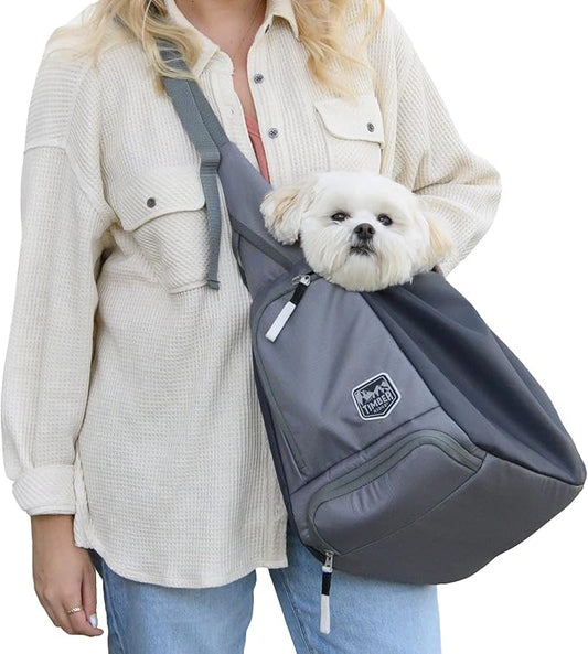TIMBER RIDGE Dog Sling Dog Carrier with Adjustable Strap & Zipper Pocket Dog Slings for Small Dogs with Removable Pet Pad, Puppy Carrier Sling Bag Carrier for Dogs Cats,(Grey,20lb)