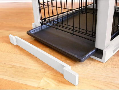 zoovilla White Dog Cage with Crate Cover, Dog Kennel White Large