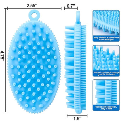 ROPO Dog Shampoo Brush, Dog Bath Brush & Dogs Shower, Dog Hand Brush for Grooming, Dog Scrubber for Bath, Dog Wash Brush (Pink)