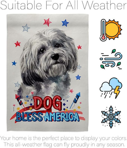 Breeze Decor Patriotic Havanese House Flag Pack Dog Puppy Spoiled Paw Canine Fur Pet Nature Farm Animal Creature Support Our Troops Banner Small Garden Yard Gift Double-Sided, Made in USA
