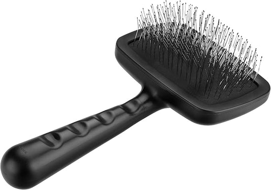 Tweezerman Dog and Cat Slicker Brush for Large Pets, Grooming Brush with Coated Bristles to Prevent Scratching and Ergonomic Handle
