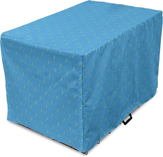 Lunarable Yellow and Blue Dog Crate Cover, Stars in The Sky Themed Vibrant Colored Celestial Pattern, Easy to Use Pet Kennel Cover for Small Dogs Puppies Kittens, 18 Inch, Blue Yellow