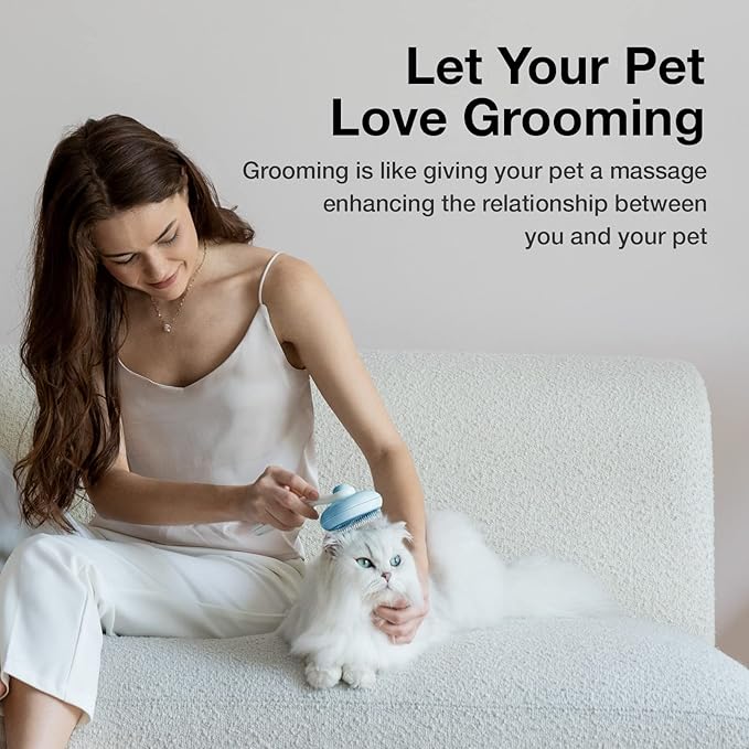 Self-Cleaning Slicker Brush for Cat & Dog Grooming - Removes Tangles, Loose Undercoat, and Mats (Blue, 2 Pack)