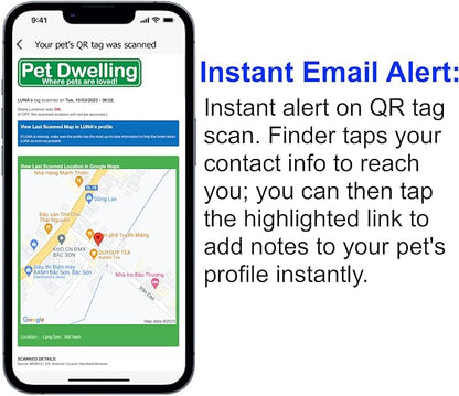 Premium NFC & QR Code Smart Dog ID Tag - Easy Scanning, Instant Profile Access, Real-Time Location Alerts(Green Paw)