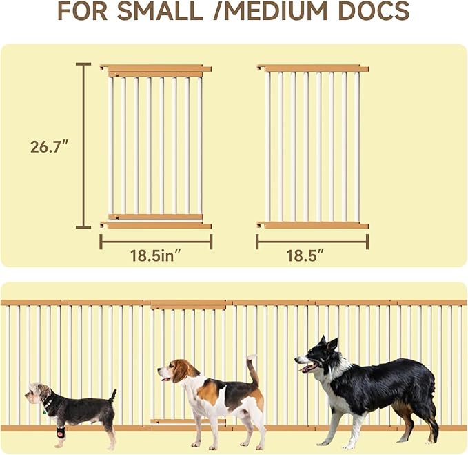 Dog Playpen Foldable Metal Pet Pen Fence Pet Door 8 Panels for Medium/Small Dogs, Indoor & Outdoor,Portable Pet Playpen for Camping, Yard and RV