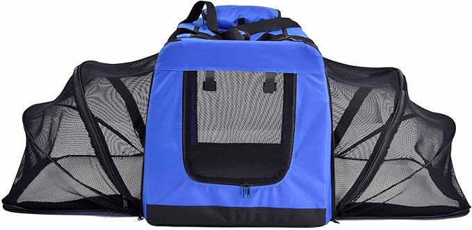 Pet Life Hounda Accordion Metal Framed Soft Folding Expandable Dog Crate - Collapsible Folding Pet Crate or Dog Kennel with Triple Expansion Room Large