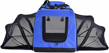 Pet Life Hounda Accordion Metal Framed Soft Folding Expandable Dog Crate - Collapsible Folding Pet Crate or Dog Kennel with Triple Expansion Room Large