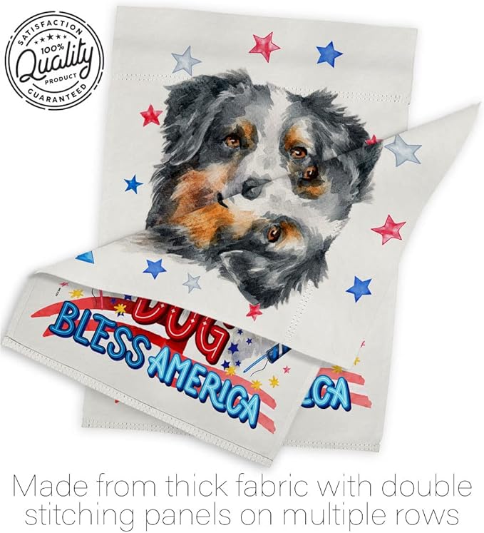 Breeze Decor Patriotic Australian Shepherd House Flag Pack Dog Puppy Spoiled Paw Canine Fur Pet Nature Farm Animal Creature Vintage Applique Banner Small Garden Yard Gift Double-Sided, Made in USA