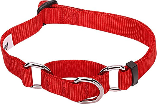 Blueberry Pet Essentials Martingale Safety Training Dog Collar, Rouge Red, X-Large, Heavy Duty Nylon Adjustable Collars for Dogs
