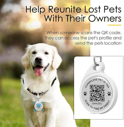 QR Code Dog Tag, Dog Tags Personalized Silent Pet ID Tag Customizable Free Pet Online Profile, Yorkshire
