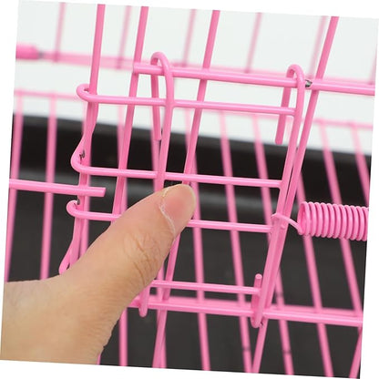 Large Dog Crate Pet Folding Cage Collapsible Dog Cage Dog Crate Small Metal Wire Dog Crate with Leak- Pan Portable Pet Cage for Puppy Small Cat Rabbit 13.78 x 10.24 x 13.39 in