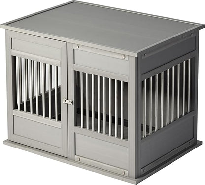 New Age Pet Horizon Pet Crate - Durable ECOFLEX with Stainless Steel Spindles, Bone-Shaped Latches, Easy Access Door, Stylish Design, 10-Year Warranty, Available in 3 Sizes & 2 Colors