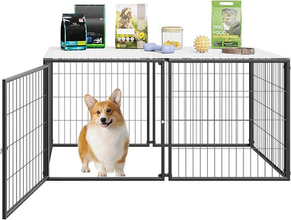 Large Dog Crate, Dog Crates for Large Dogs, Dog Kennel Indoor, 48 Inch Dog Kennel with PVC Panel, XL Dog Crate, Metal Big Dog Cage