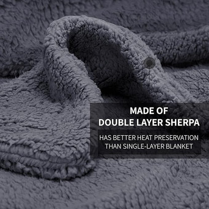 furrybaby Dog Blanket Soft Dog Blankets for Large Dogs Puppy Essentials Washable Fluffy Sherpa Fleece Cat Blanket 40x47 Inches for Bed Furniture Couch Sofa (Double-Layer Large, Grey)