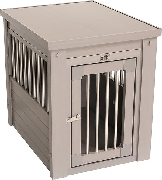 New Age Pet ecoFLEX Pet Crate/End Table, Small, Grey, Model:EHHC405S