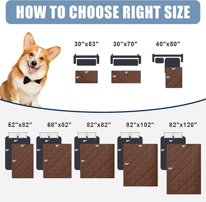 Smiry Waterproof Dog Blanket, Reversible Dog Bed Cover Pet Blanket, Soft Couch Cover for Dogs Washable, Bed Couch Sofa Furniture Protector for Puppy Cat Kids (30"x53", Brown/Chocolate)