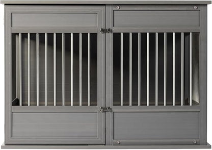 New Age Pet Horizon Pet Crate - Durable ECOFLEX with Stainless Steel Spindles, Bone-Shaped Latches, Easy Access Door, Stylish Design, 10-Year Warranty, Available in 3 Sizes & 2 Colors