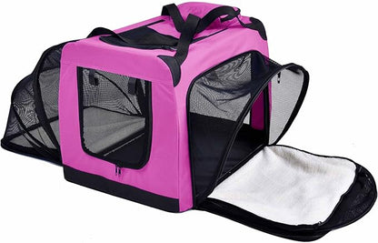 Pet Life Hounda Accordion Metal Framed Soft Folding Expandable Dog Crate - Collapsible Folding Pet Crate or Dog Kennel with Triple Expansion Room