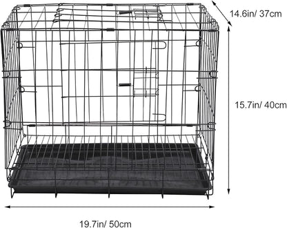 Folding Metal Dog Crate, Black, Portable, Easy to Install, Durable, Secure, Warm and Comfortable