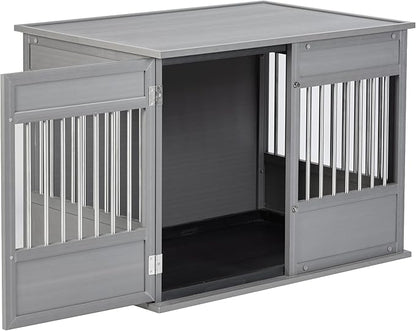New Age Pet Horizon Pet Crate - Durable ECOFLEX with Stainless Steel Spindles, Bone-Shaped Latches, Easy Access Door, Stylish Design, 10-Year Warranty, Available in 3 Sizes & 2 Colors