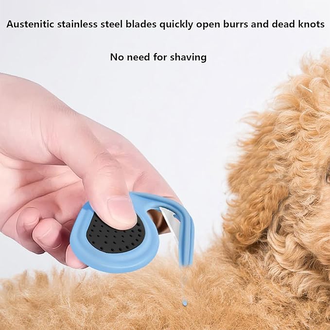 Knotting Comb for Cats and Dogs, Pet Knotting Comb for Medium to Long Hairs Removal, Pet Knotting Comb De Knotting Comb for Dog Pet Hair Removal Tool Cat Dog Grooming Comb Knot Remover (Blue)