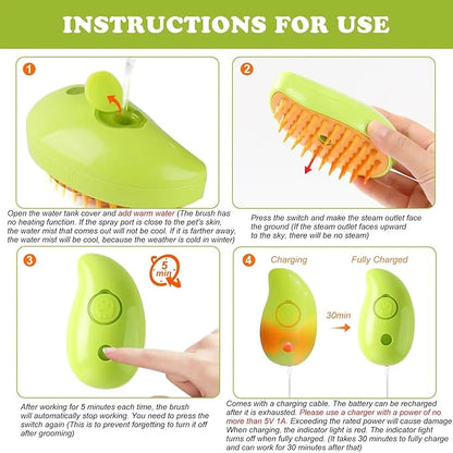 2024 3-in-1 Pet Grooming Tool: Detangling Brush for Massage and Hair Removal, Versatile for Cats and Dogs