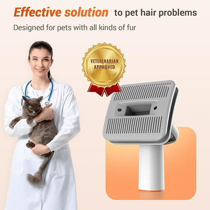 Afloia Dog Brush Vacuum Attachment, Cat Brush, Pet Brush 2 in 1 Innovative Pet Grooming kit 1-1.5'' Hoses Diameter Universal Adapter Compatible with Most Round Vacuum Cleaners like Bissell, Eureka etc