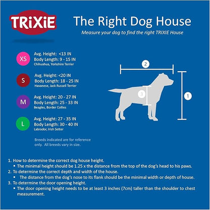 TRIXIE Natura Barn Style Dog House – Dog House for Medium Dogs with Weatherproof Sealer & Peaked Roof, Wooden Dog House with Adjustable Legs for Small to Medium-Sized Dogs – 41 x 27.75 x 36 in