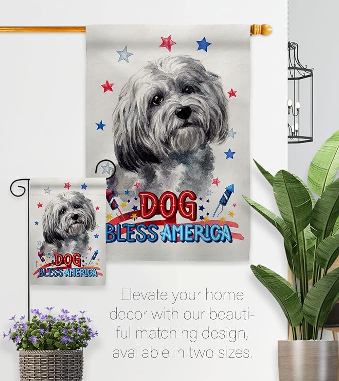 Breeze Decor Patriotic Havanese House Flag Pack Dog Puppy Spoiled Paw Canine Fur Pet Nature Farm Animal Creature Support Our Troops Banner Small Garden Yard Gift Double-Sided, Made in USA