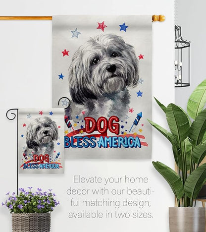 Breeze Decor Patriotic Havanese House Flag Pack Dog Puppy Spoiled Paw Canine Fur Pet Nature Farm Animal Creature Support Our Troops Banner Small Garden Yard Gift Double-Sided, Made in USA