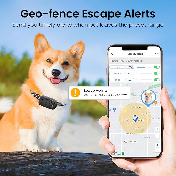 GPS Tracker for Dogs and Activity & Fitness Monitor,Wireless Fence 2 in 1 Pet Tracking Smart Collar,Unlimited Range,Real-Time GPS Tracker for Pets,Wellness [Free 1 Year Membership]