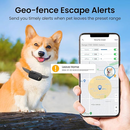 GPS Tracker for Dogs and Activity & Fitness Monitor,Wireless Fence 2 in 1 Pet Tracking Smart Collar,Unlimited Range,Real-Time GPS Tracker for Pets,Wellness [Free 1 Year Membership]