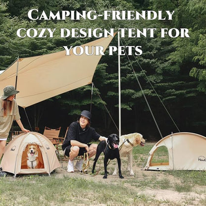 Pet Tent with Dual Windows, Waterproof, Breathable Washable Cat-Dog Tent for Indoor and Outdoor, 2 Types (Beige, Type_B)