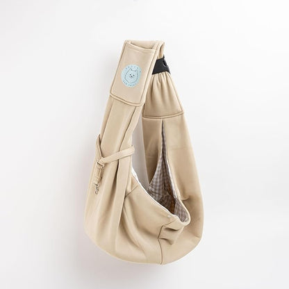 Pet Carrier Portable Sling with Pet Hair Remover, Kitten Sling, Hands-Free Pet Chest Bag, Escape Proof, Adjustable Shoulder Strap, Suitable for Small Size Dogs Cats Puppy Kitten (Khaki)