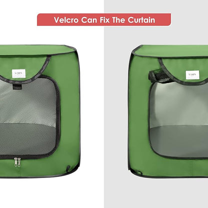 Love's cabin Pop Up Kennel, Indoor Outdoor Crate for Dog Pets, Portable Car Seat Kennel, Cat Bed Collection, Green, 36in Large