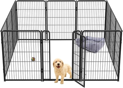 FXW Homeplus Dog Playpen for Indoor Use - Stress-Free and Safe Play, Heavy Duty 40 Inch 12 Panels Dog Pen for Medium and Large Dogs, Black│Patented