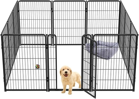 FXW Homeplus Dog Playpen for Indoor Use - Stress-Free and Safe Play, Heavy Duty 40 Inch 12 Panels Dog Pen for Medium and Large Dogs, Black│Patented
