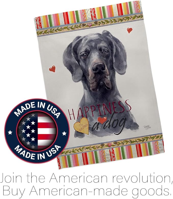 Breeze Decor Black Dane Happiness House Flag Eagle Set Dog Puppy Spoiled Paw Canine Fur Pet Nature Farm Animal Creature Banner Small Garden Yard Gift Double-Sided, Made in USA